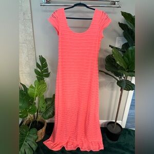 Coral sheer maxi from Lilly Pulitzer - this dress hugs